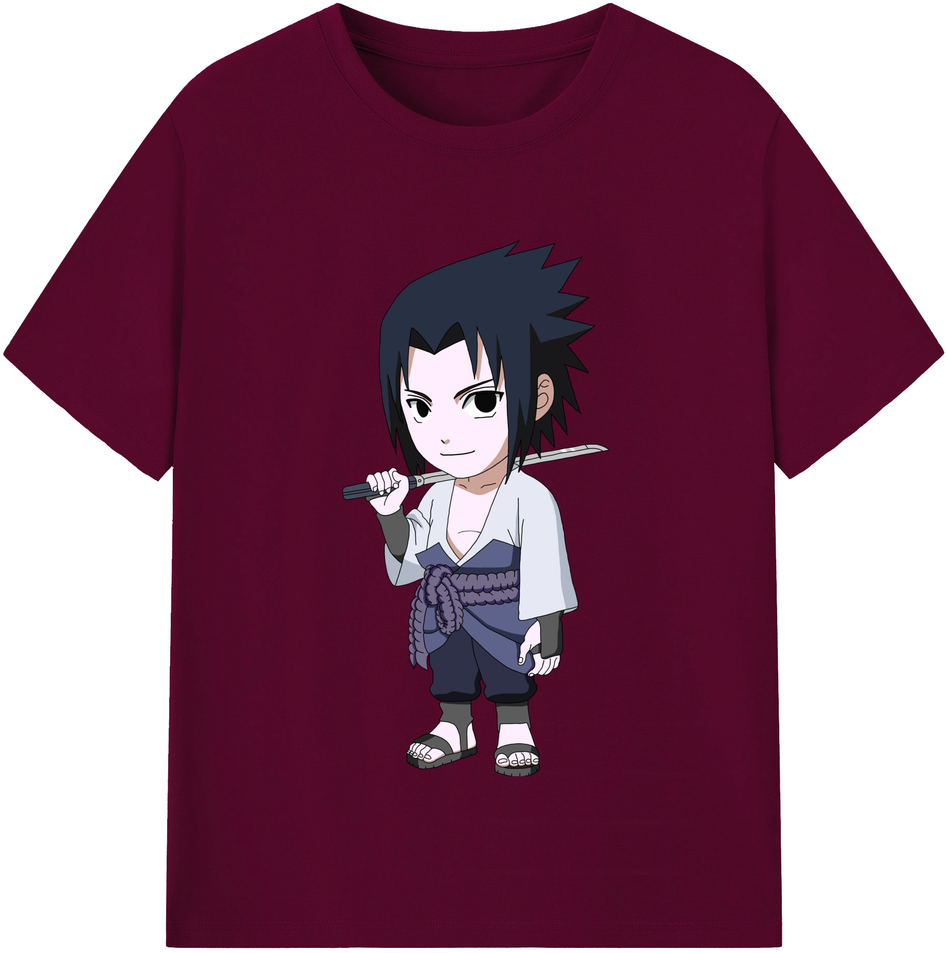 （画像用） NARUTO -ナルト- うちは サスケ Uchiha Sasuke レディースカジュアルプリントTシャツ（綿100％）